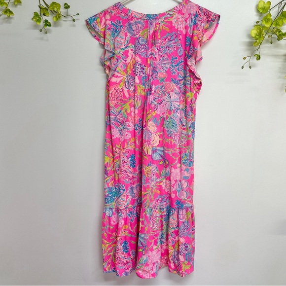 Lilly Pulitzer size medium, bright pink, flowy summer dress, worn once - Picture 5 of 5